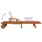 Set Lettino Prendisole con Tavolo 2 pz Legno di Massello Acacia Set Lettino Prendisole con Tavolo 2 pz Legno di Massello Acacia