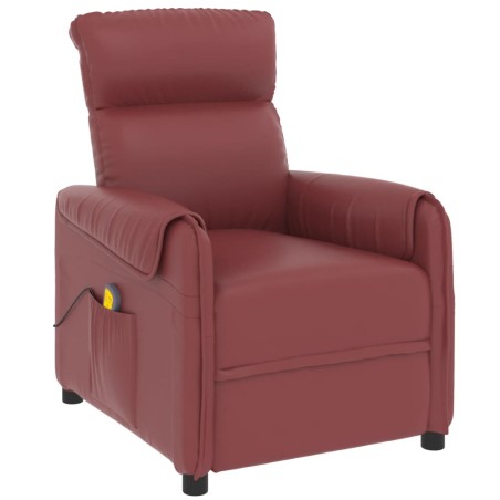 Poltrona Massaggiante Rosso Vino in Similpelle