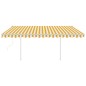 Tenda Automatica con Sensore Vento LED 4,5x3,5m Gialla e Bianca Tenda Automatica con Sensore Vento LED 4,5x3,5m Gialla e Bianca