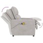 Poltrona Massaggio Elettrica Grigio Chiaro Tessuto Microfibra