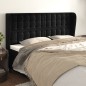 Testiera ad Orecchio Nera 163x23x118/128 cm in Velluto