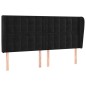 Testiera ad Orecchio Nera 163x23x118/128 cm in Velluto