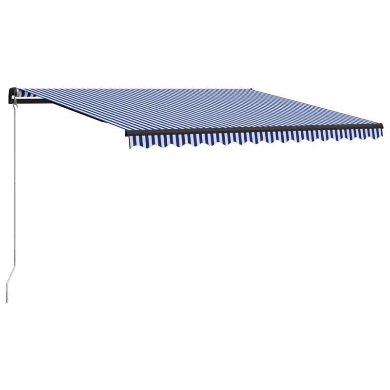 Tenda da Sole Retrattile Manuale 400x300 cm Blu e Bianca Tenda da Sole Retrattile Manuale 400x300 cm Blu e Bianca