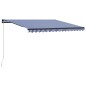 Tenda da Sole Retrattile Manuale 400x300 cm Blu e Bianca Tenda da Sole Retrattile Manuale 400x300 cm Blu e Bianca