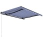 Tenda da Sole Retrattile Manuale 400x300 cm Blu e Bianca Tenda da Sole Retrattile Manuale 400x300 cm Blu e Bianca
