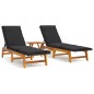 Set Mobili da Giardino 3 pz Polyrattan e Legno Massello Acacia Set Mobili da Giardino 3 pz Polyrattan e Legno Massello Acacia