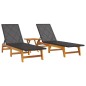 vidaXL Set Mobili da Giardino 3 pz Polyrattan e Legno Massello Acacia vidaXL Set Mobili da Giardino 3 pz Polyrattan e Legno Massello Acacia