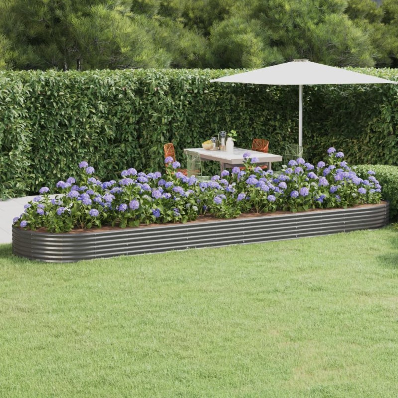 Letto Giardino Acciaio Verniciato a Polvere 523x140x36cm Grigio Letto Giardino Acciaio Verniciato a Polvere 523x140x36cm Grigio