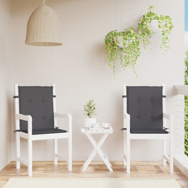 vidaXL Cuscini per Sedia 2 pz Antracite Tessuto Oxford vidaXL Cuscini per Sedia 2 pz Antracite Tessuto Oxford