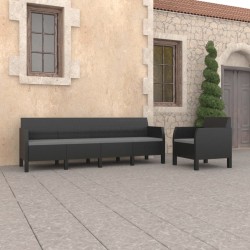 vidaXL Set Divani da Giardino 2 pz con Cuscini in Rattan PP Antracite