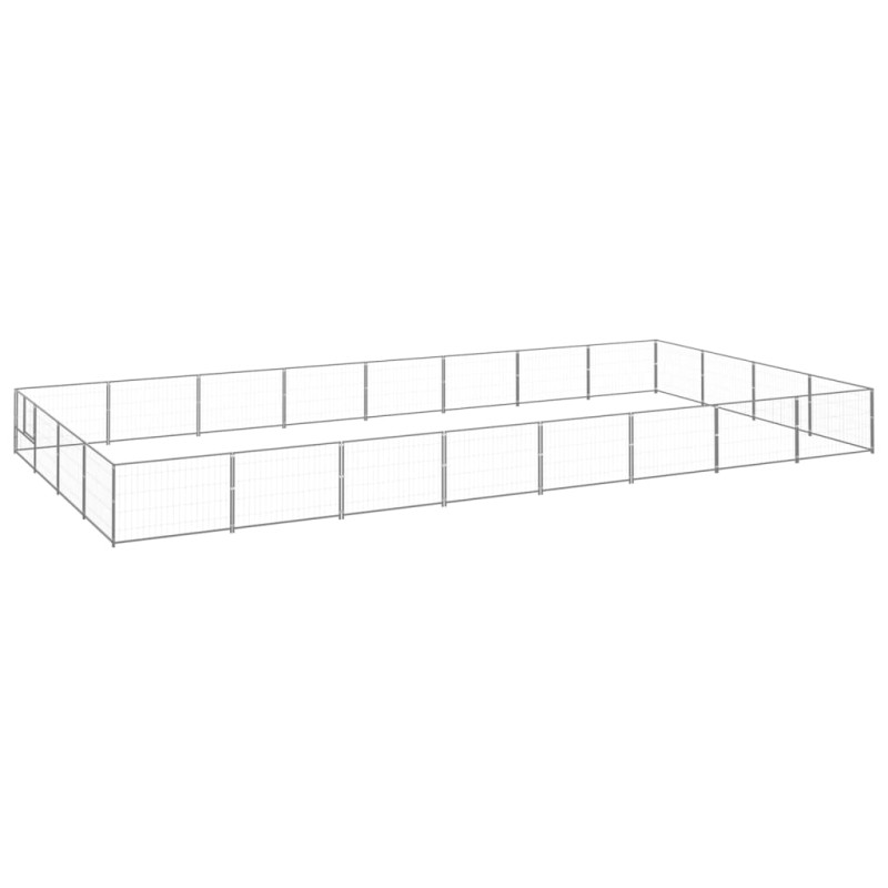 vidaXL Gabbia per Cani Argento 32 m² in Acciaio vidaXL Gabbia per Cani Argento 32 m² in Acciaio
