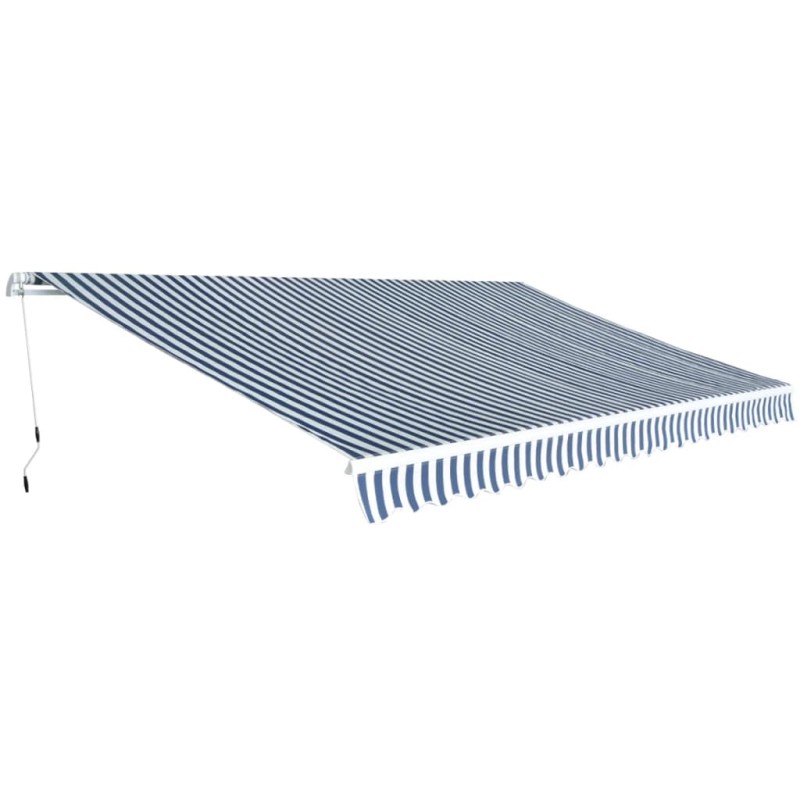 vidaXL Tenda da Sole Pieghevole Manuale 500 cm Blu/Bianca vidaXL Tenda da Sole Pieghevole Manuale 500 cm Blu/Bianca
