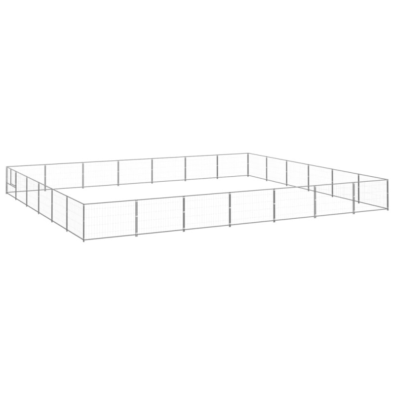 vidaXL Gabbia per Cani Argento 42 m² in Acciaio vidaXL Gabbia per Cani Argento 42 m² in Acciaio