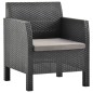 Set Divani da Giardino 3 pz con Cuscini in Rattan PP Antracite Set Divani da Giardino 3 pz con Cuscini in Rattan PP Antracite