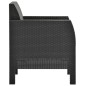 Set Divani da Giardino 3 pz con Cuscini in Rattan PP Antracite Set Divani da Giardino 3 pz con Cuscini in Rattan PP Antracite