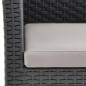 Set Divani da Giardino 3 pz con Cuscini in Rattan PP Antracite Set Divani da Giardino 3 pz con Cuscini in Rattan PP Antracite