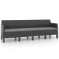 Set Divani da Giardino 3 pz con Cuscini in Rattan PP Antracite Set Divani da Giardino 3 pz con Cuscini in Rattan PP Antracite