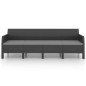 Set Divani da Giardino 3 pz con Cuscini in Rattan PP Antracite Set Divani da Giardino 3 pz con Cuscini in Rattan PP Antracite