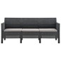 Set Divani da Giardino 3pz con Cuscini in Rattan PP Antracite Set Divani da Giardino 3pz con Cuscini in Rattan PP Antracite