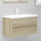 Mobile Bagno con Lavabo Integrato Rovere Sonoma in Truciolato Mobile Bagno con Lavabo Integrato Rovere Sonoma in Truciolato