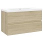 Mobile Bagno con Lavabo Integrato Rovere Sonoma in Truciolato Mobile Bagno con Lavabo Integrato Rovere Sonoma in Truciolato