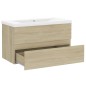 Mobile Bagno con Lavabo Integrato Rovere Sonoma in Truciolato Mobile Bagno con Lavabo Integrato Rovere Sonoma in Truciolato
