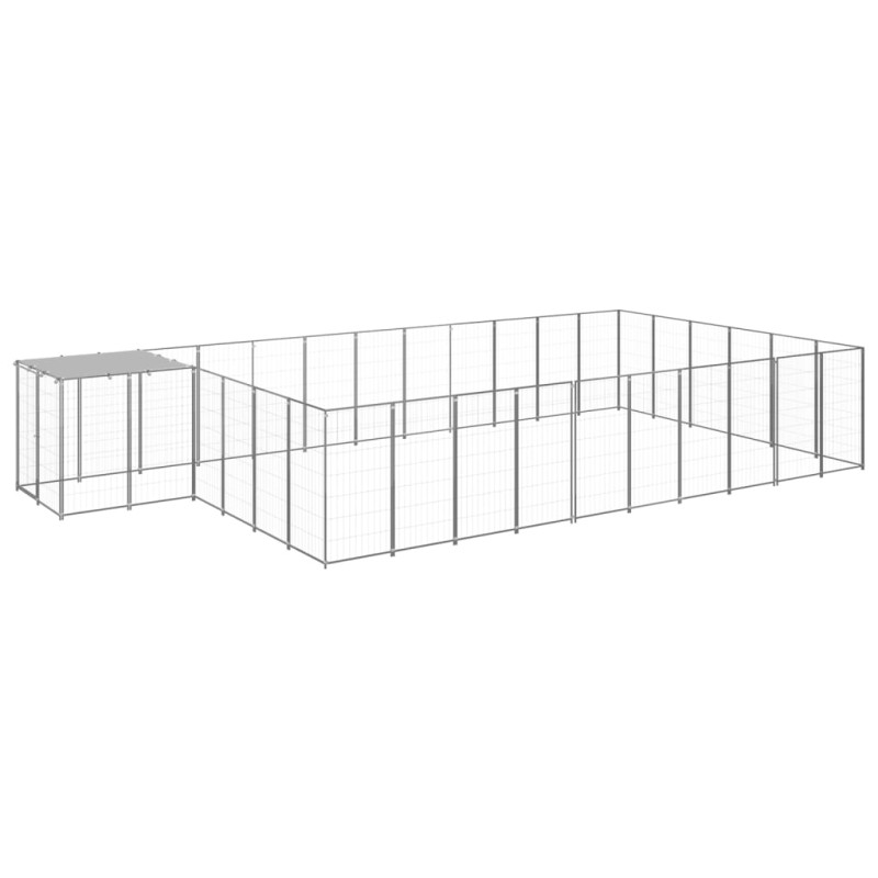 Gabbia per Cani Argento 19,36 m² in Acciaio Gabbia per Cani Argento 19,36 m² in Acciaio