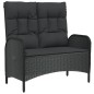 vidaXL Panca Reclinabile da Giardino con Cuscini 107cm Polyrattan Nera vidaXL Panca Reclinabile da Giardino con Cuscini 107cm Polyrattan Nera