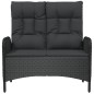 vidaXL Panca Reclinabile da Giardino con Cuscini 107cm Polyrattan Nera vidaXL Panca Reclinabile da Giardino con Cuscini 107cm Polyrattan Nera