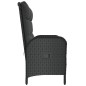 vidaXL Panca Reclinabile da Giardino con Cuscini 107cm Polyrattan Nera vidaXL Panca Reclinabile da Giardino con Cuscini 107cm Polyrattan Nera