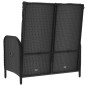 vidaXL Panca Reclinabile da Giardino con Cuscini 107cm Polyrattan Nera vidaXL Panca Reclinabile da Giardino con Cuscini 107cm Polyrattan Nera