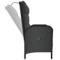 vidaXL Panca Reclinabile da Giardino con Cuscini 107cm Polyrattan Nera vidaXL Panca Reclinabile da Giardino con Cuscini 107cm Polyrattan Nera