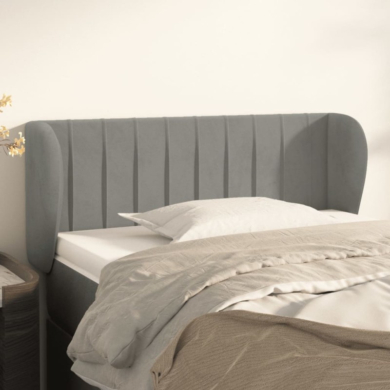 vidaXL Testiera ad Orecchio Grigio Chiaro 83x23x78/88 cm in Velluto vidaXL Testiera ad Orecchio Grigio Chiaro 83x23x78/88 cm in Velluto