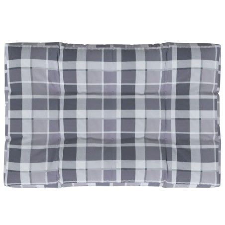 Cuscino per Pallet a Quadri Grigi 120x80x12 cm in Tessuto