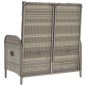 Panca Reclinabile da Giardino Cuscini 107 cm Polyrattan Grigia Panca Reclinabile da Giardino Cuscini 107 cm Polyrattan Grigia