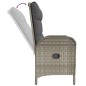 Panca Reclinabile da Giardino Cuscini 107 cm Polyrattan Grigia Panca Reclinabile da Giardino Cuscini 107 cm Polyrattan Grigia
