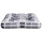 Cuscino per Pallet Motivo a Quadri Grigi 60x60x12 cm in Tessuto