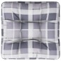 Cuscino per Pallet Motivo a Quadri Grigi 60x60x12 cm in Tessuto