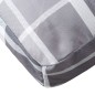 Cuscino per Pallet Motivo a Quadri Grigi 60x60x12 cm in Tessuto