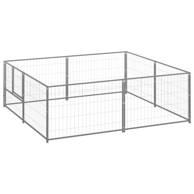 Gabbia per Cani Argento 4 m² in Acciaio Gabbia per Cani Argento 4 m² in Acciaio