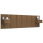 Testiera Letto con Armadietti Rovere Marrone Legno Multistrato Testiera Letto con Armadietti Rovere Marrone Legno Multistrato