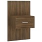 Testiera Letto con Armadietti Rovere Marrone Legno Multistrato Testiera Letto con Armadietti Rovere Marrone Legno Multistrato