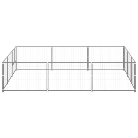 vidaXL Gabbia per Cani Argento 9 m² in Acciaio