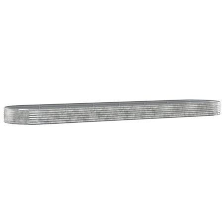 Letto Giardino Acciaio Verniciato Polvere 600x140x36 cm Argento