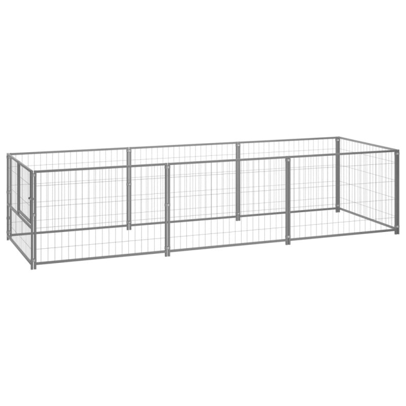 Gabbia per Cani Argento 3 m² in Acciaio Gabbia per Cani Argento 3 m² in Acciaio