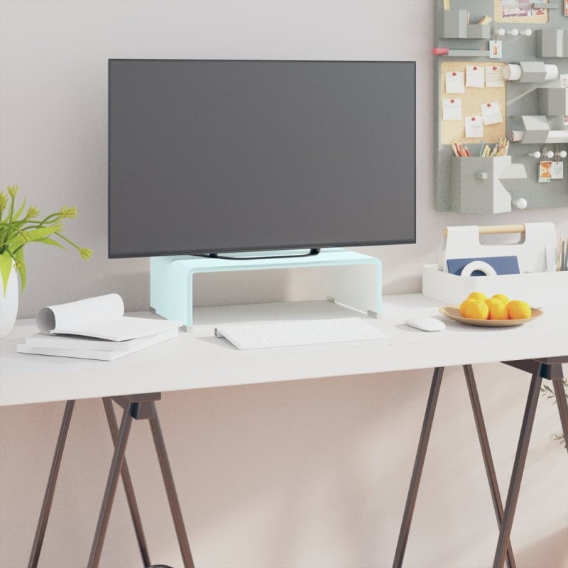 vidaXL Supporto TV / Rialzo Monitor in Vetro Verde 40x25x11 cm vidaXL Supporto TV / Rialzo Monitor in Vetro Verde 40x25x11 cm