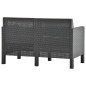 Divano da Giardino 2 Posti con Cuscini in Rattan PP Antracite Divano da Giardino 2 Posti con Cuscini in Rattan PP Antracite