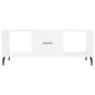 Tavolino da Salotto Bianco Lucido 102x50x40cm Legno Multistrato