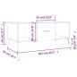 Tavolino da Salotto Bianco Lucido 102x50x40cm Legno Multistrato