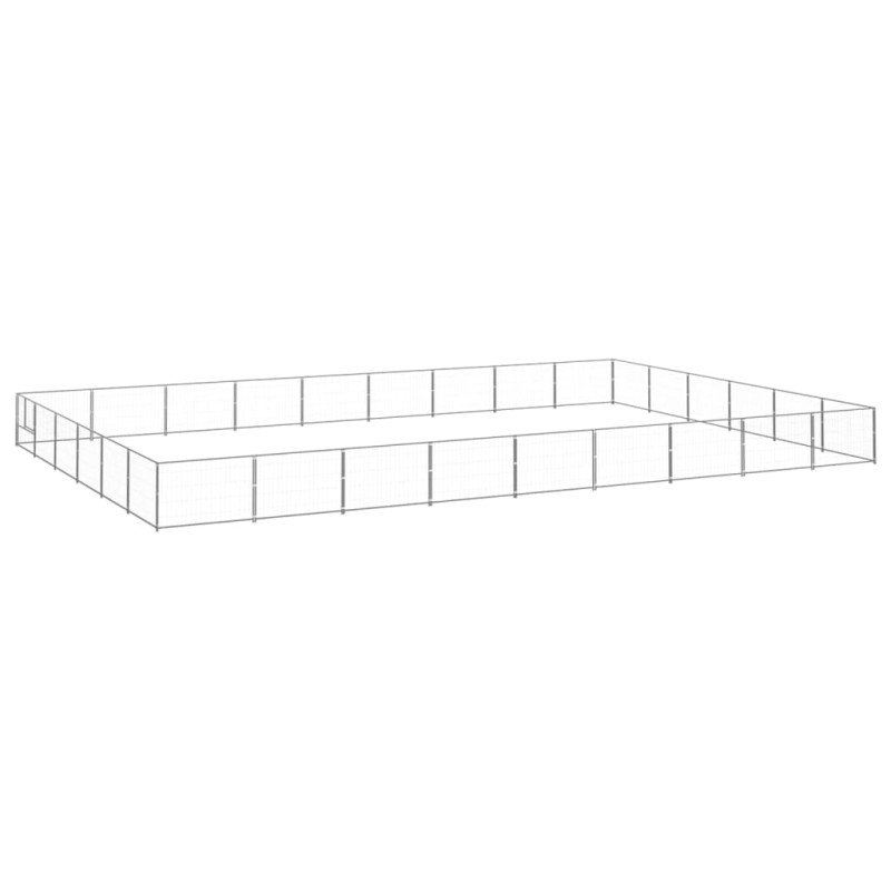 vidaXL Gabbia per Cani Argento 54 m² in Acciaio vidaXL Gabbia per Cani Argento 54 m² in Acciaio